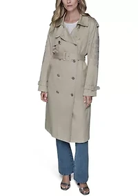 Women's Double Breasted Belt Trench Coat