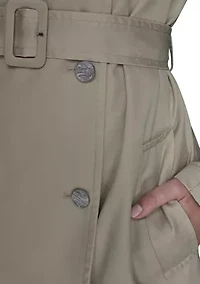 Women's Double Breasted Belt Trench Coat
