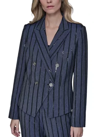 Women's Double Breasted Pinstripe Blazer