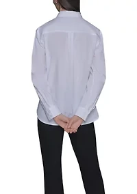 Women's Rose Embroidered Button Front Shirt