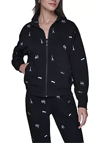 Women's Embroidered Zip Front Jacket