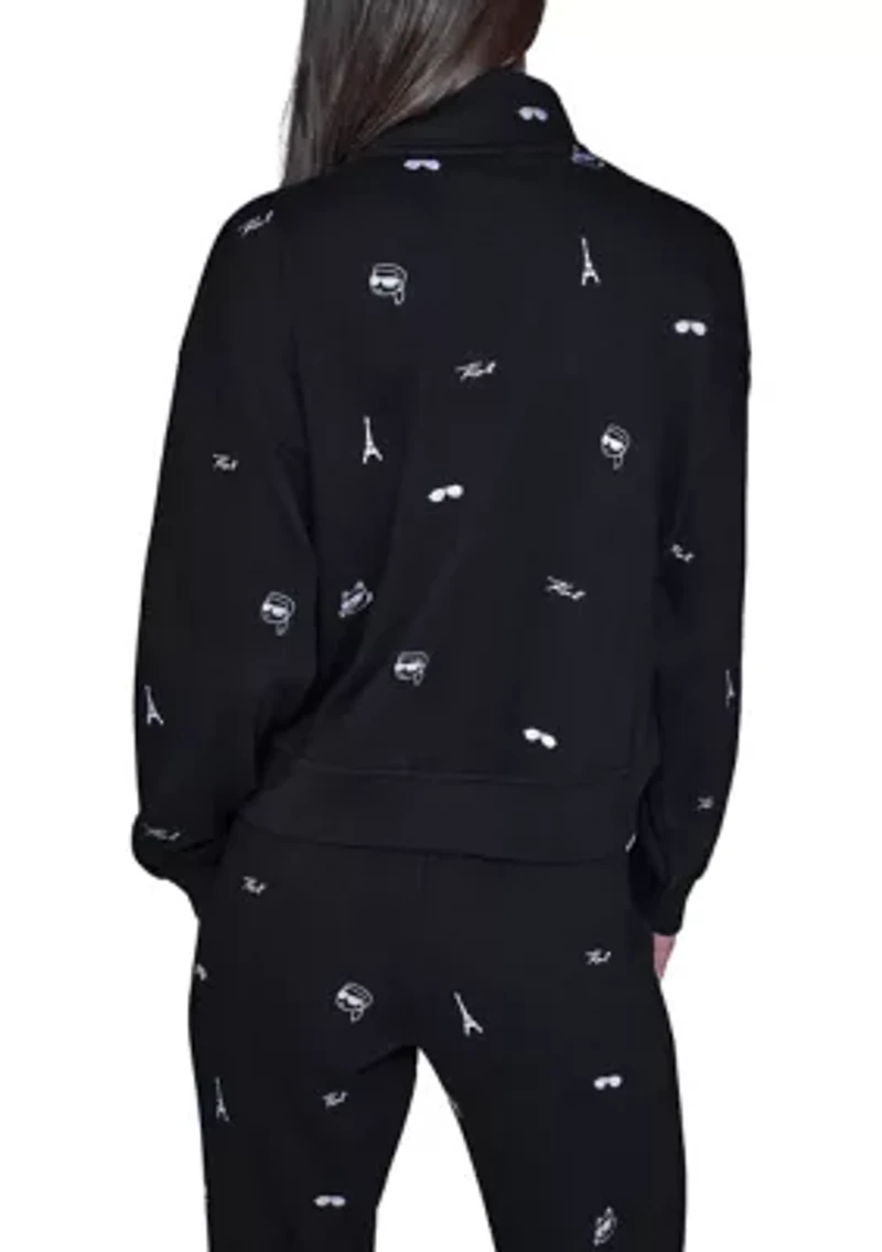 Women's Embroidered Zip Front Jacket