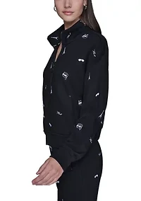 Women's Embroidered Zip Front Jacket