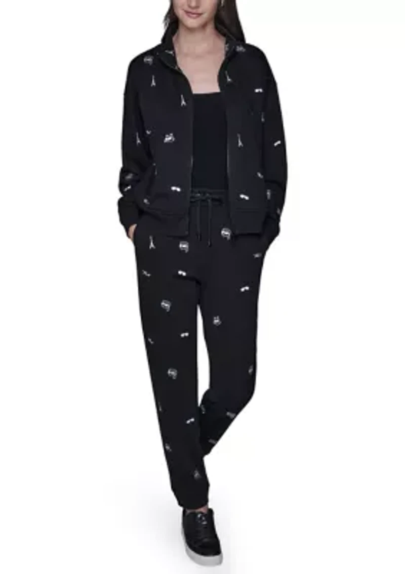 Women's Embroidered Zip Front Jacket