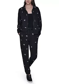 Women's Embroidered Zip Front Jacket