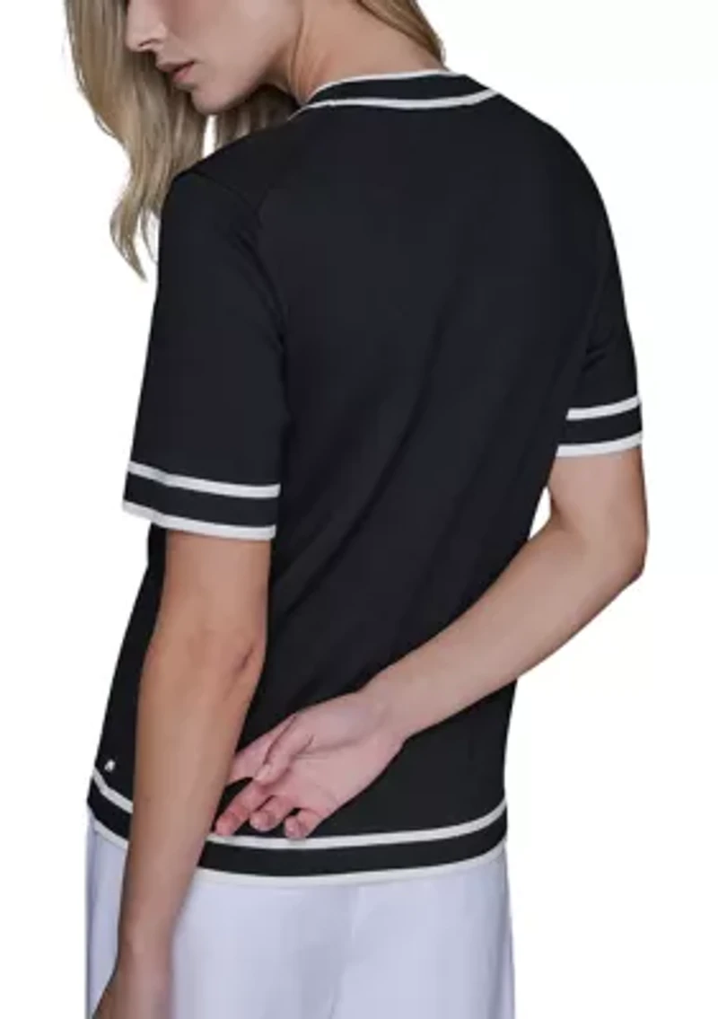 Women's Short Sleeve Crew Neck Sweater