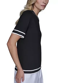 Women's Short Sleeve Crew Neck Sweater