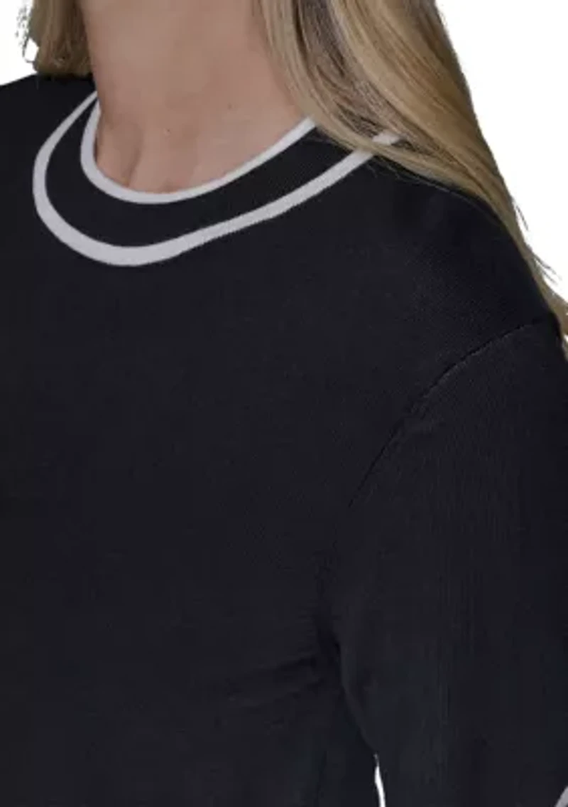 Women's Short Sleeve Crew Neck Sweater