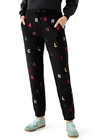 Women's Embroidered Soup Logo Printed Pants