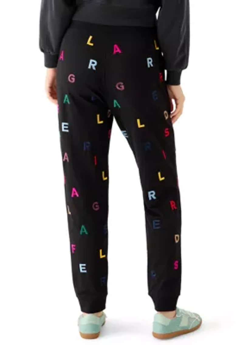 Women's Embroidered Soup Logo Printed Pants
