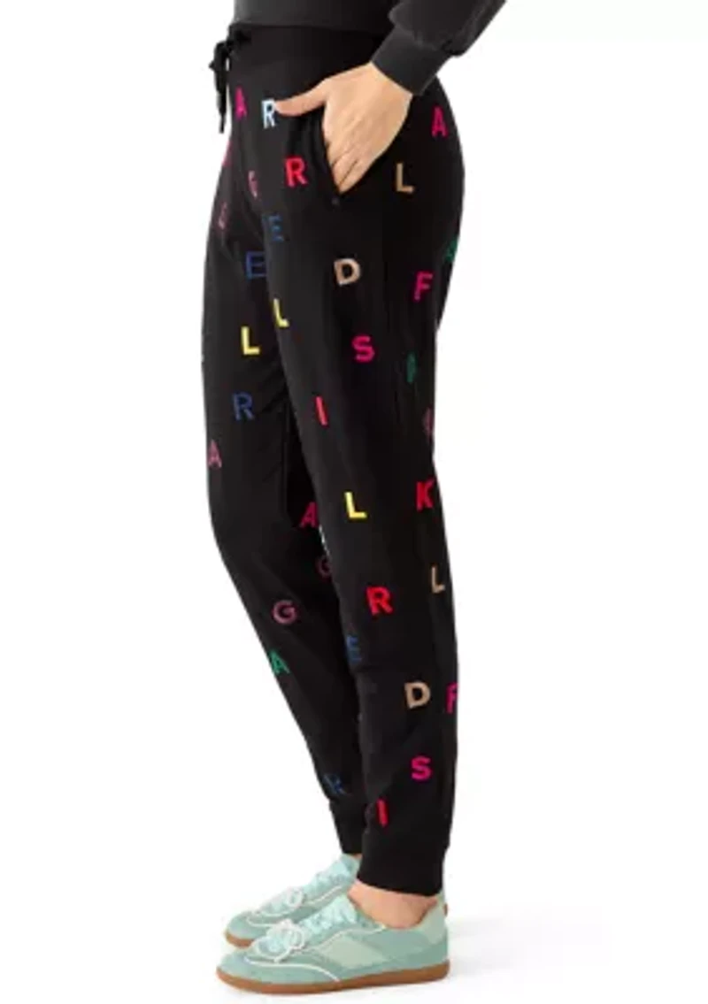 Women's Embroidered Soup Logo Printed Pants