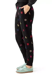 Women's Embroidered Soup Logo Printed Pants