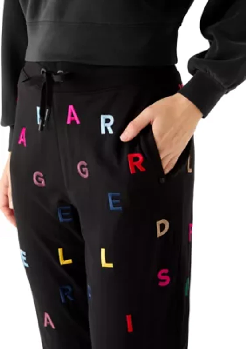 Women's Embroidered Soup Logo Printed Pants