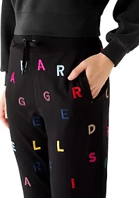 Women's Embroidered Soup Logo Printed Pants