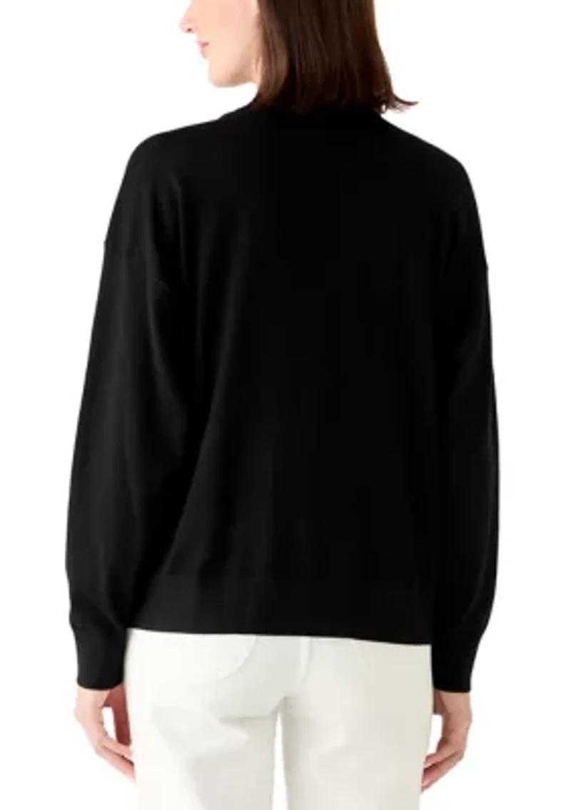 Women's Sequin Eiffel Tower Crew Neck Sweater