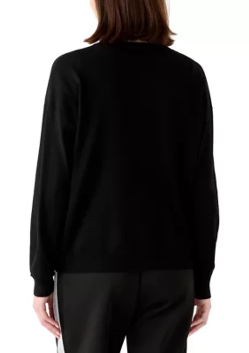 Women's Embroidered Crew Neck Sweater