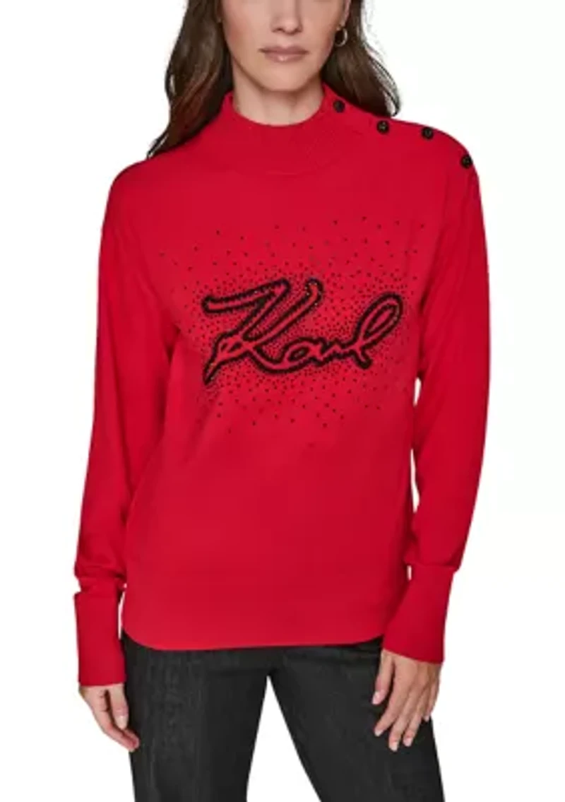 Women's Logo Mock Neck Sweater