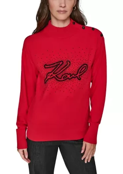 Women's Logo Mock Neck Sweater