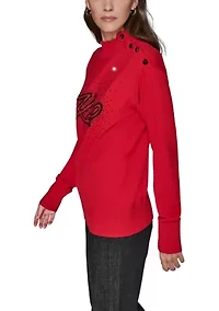 Women's Logo Mock Neck Sweater