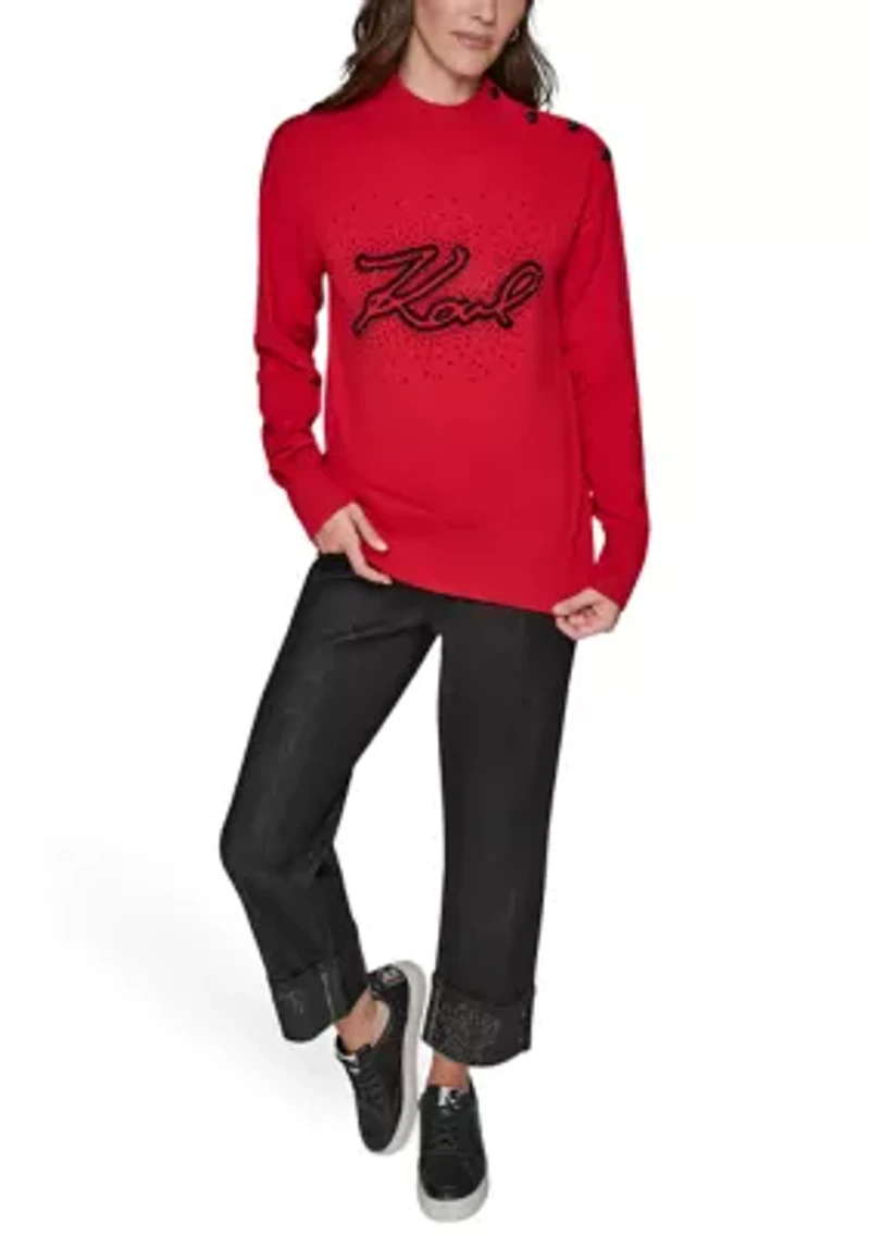 Women's Logo Mock Neck Sweater
