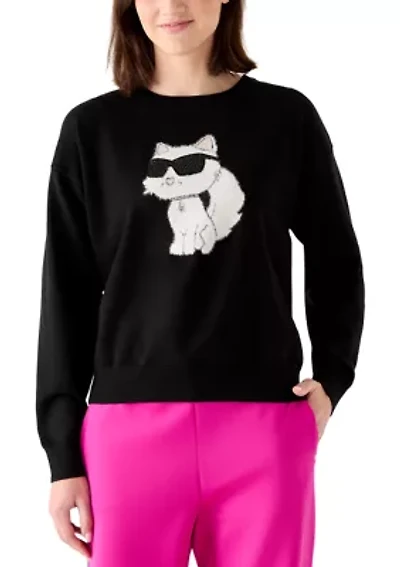 Women's Patch Crew Neck Sweater