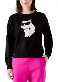 Women's Patch Crew Neck Sweater