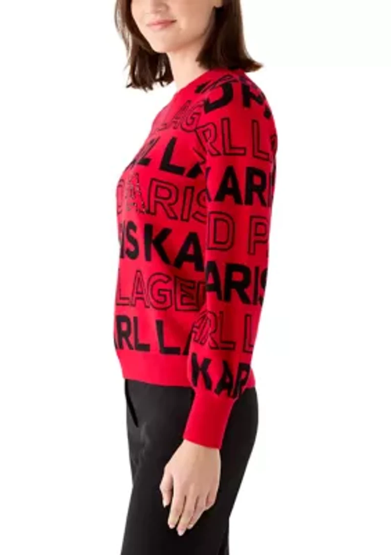 Women's Logo Text Mock Neck Sweater