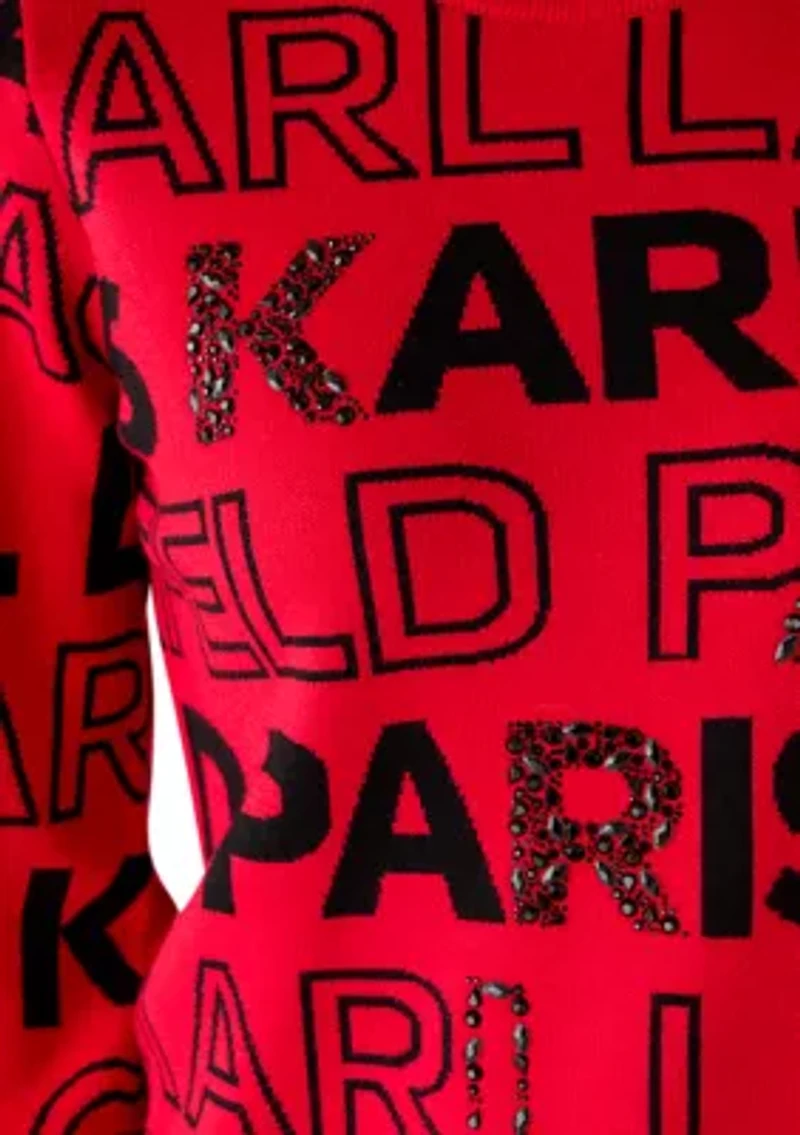 Women's Logo Text Mock Neck Sweater