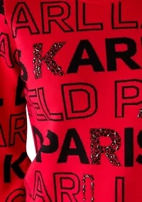 Women's Logo Text Mock Neck Sweater