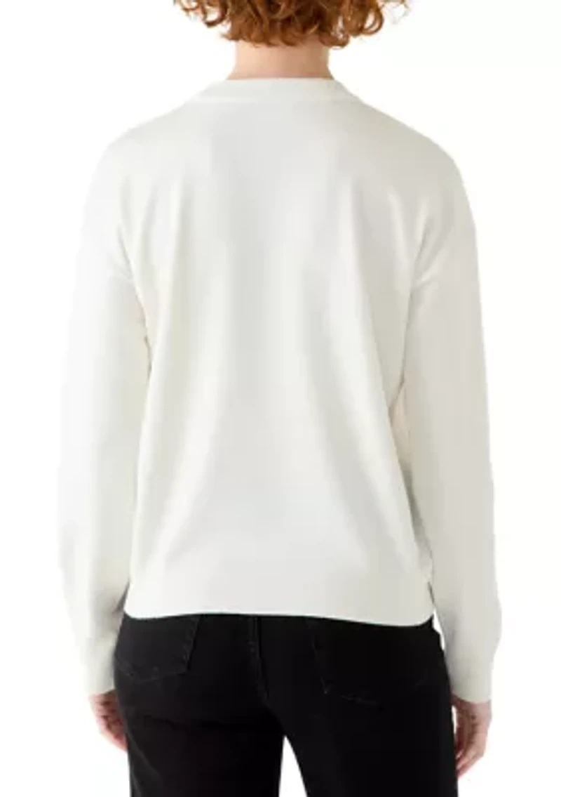 Women's Doodle Bow Crew Neck Sweater