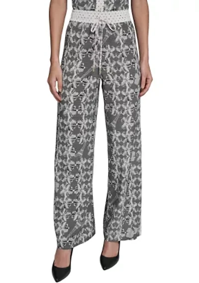 Women's Wide Leg Lace Printed Pants