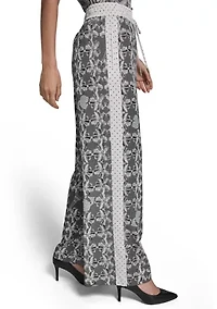 Women's Wide Leg Lace Printed Pants