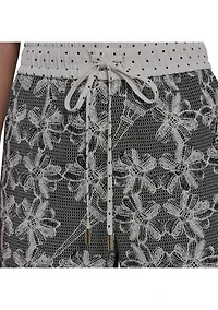 Women's Wide Leg Lace Printed Pants