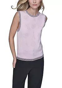 Women's Sleeveless Crew Neck Sweater