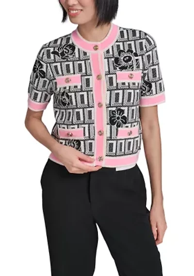 Women's Short Sleeve Sweater Jacket