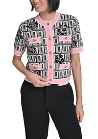 Women's Short Sleeve Sweater Jacket