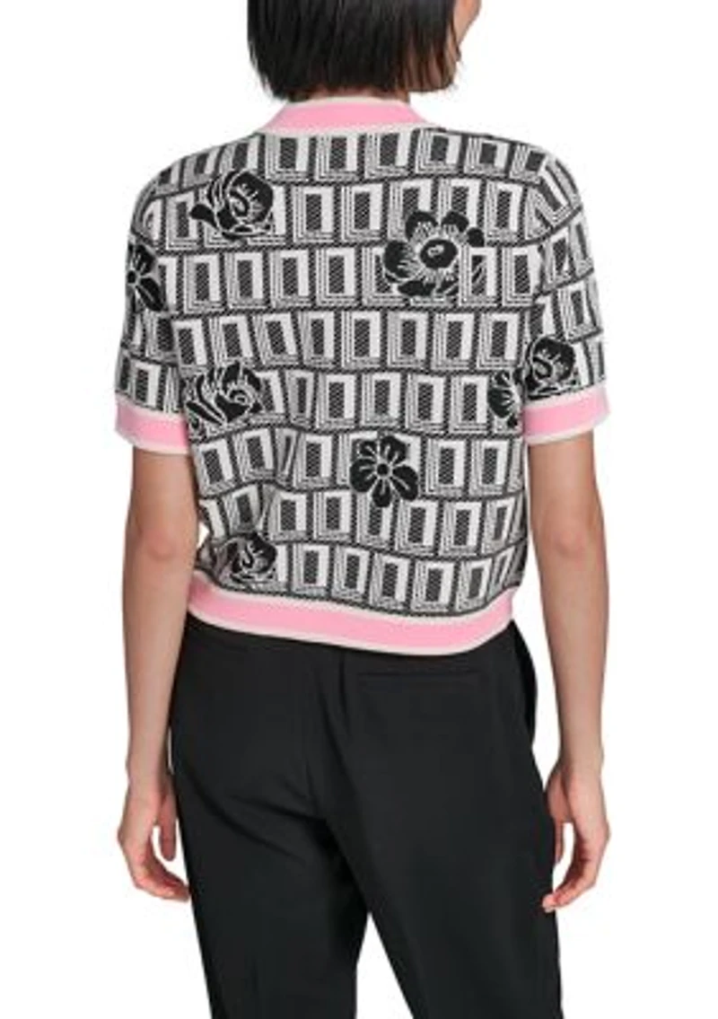 Women's Short Sleeve Sweater Jacket