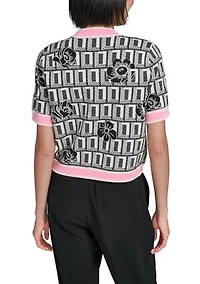 Women's Short Sleeve Sweater Jacket