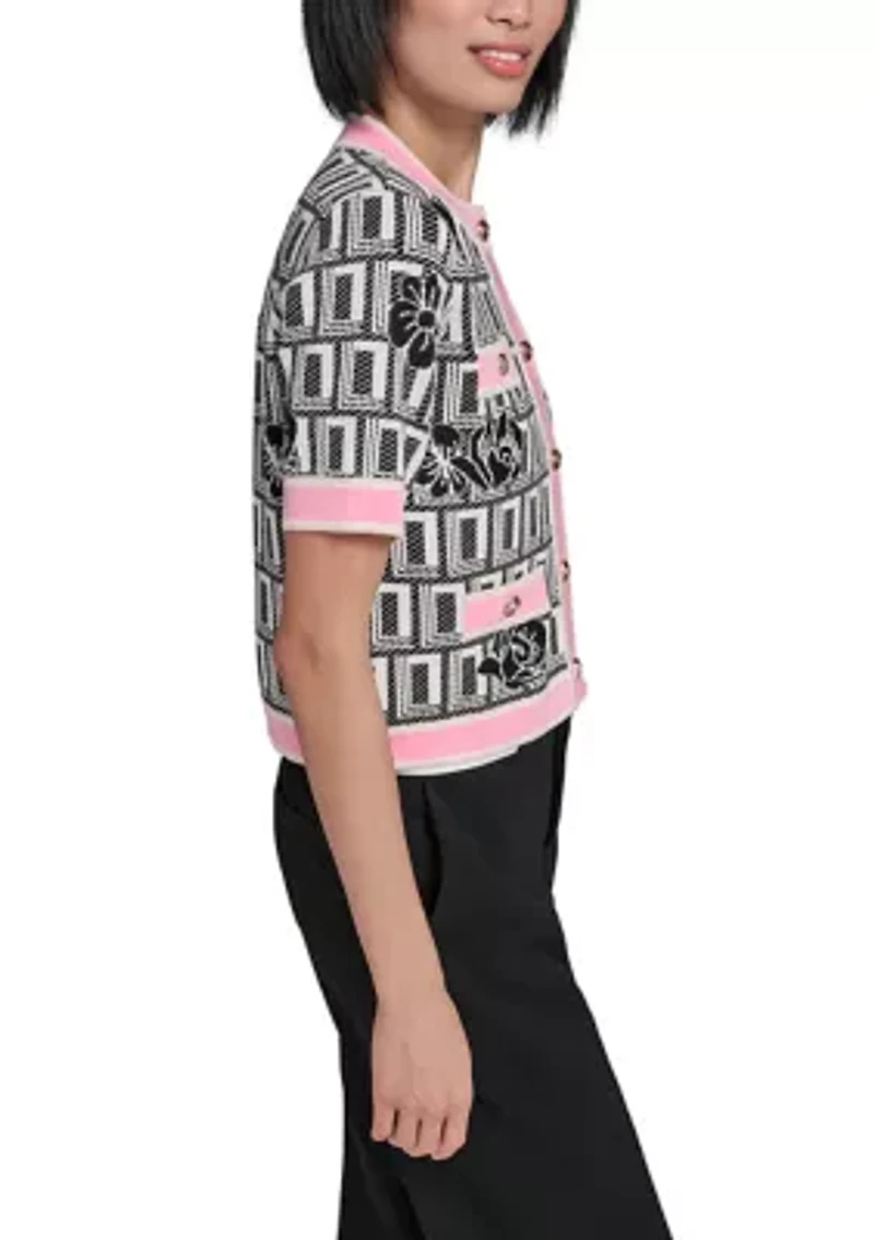 Women's Short Sleeve Sweater Jacket