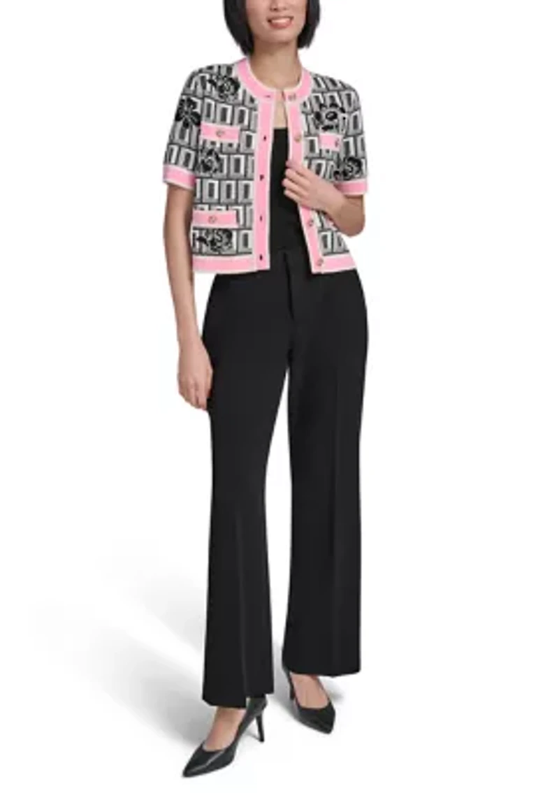 Women's Short Sleeve Sweater Jacket