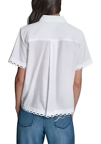 Women's Short Sleeve Collared Shirt
