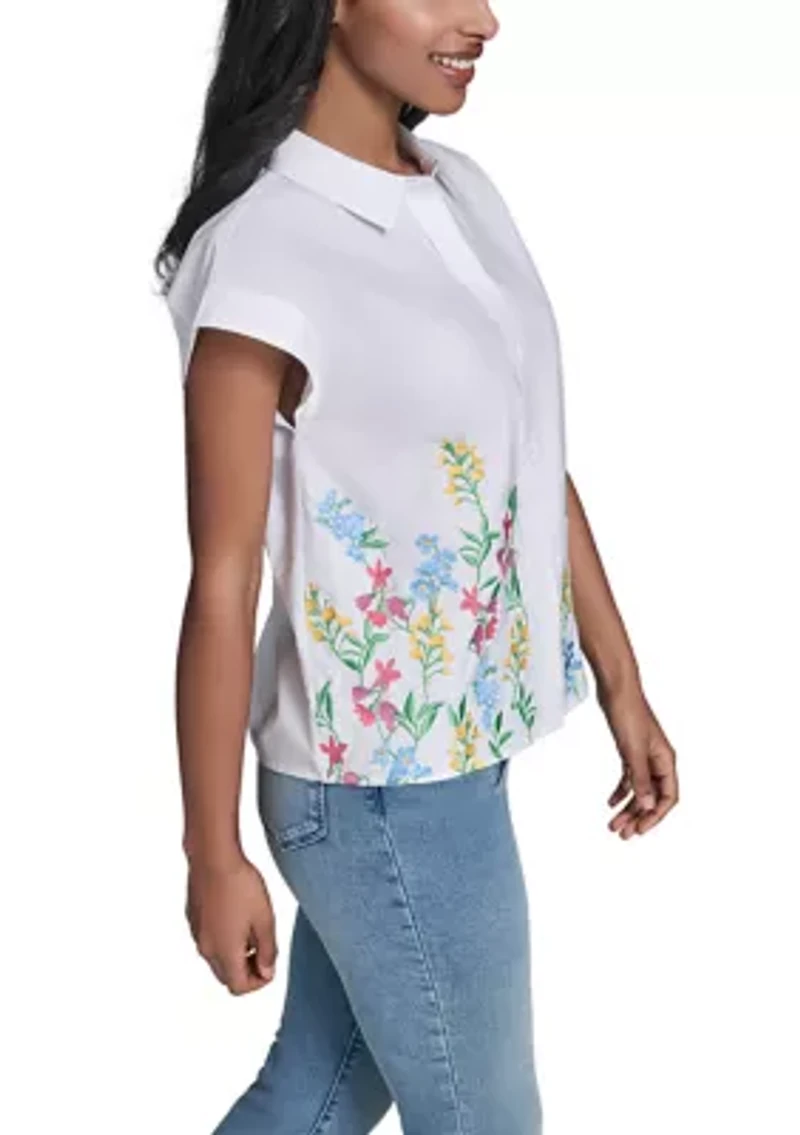 Women's Short Sleeve Printed Shirt
