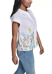 Women's Short Sleeve Printed Shirt