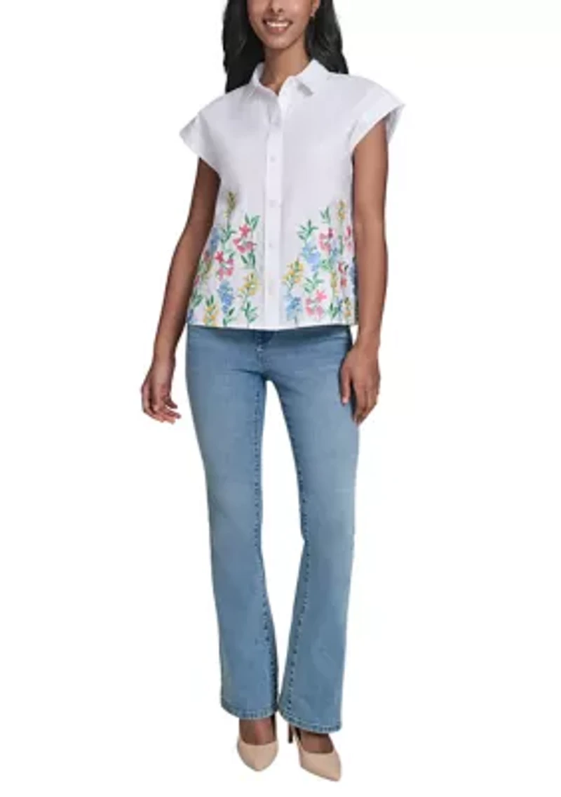 Women's Short Sleeve Printed Shirt