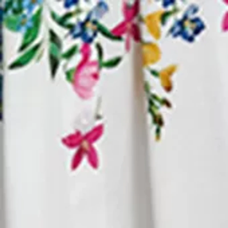 Women's Short Sleeve Floral Printed Belted Dress