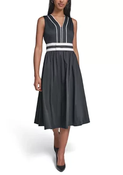 Women's Sleeveless Tipped Bow Dress