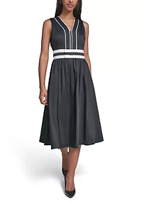 Women's Sleeveless Tipped Bow Dress