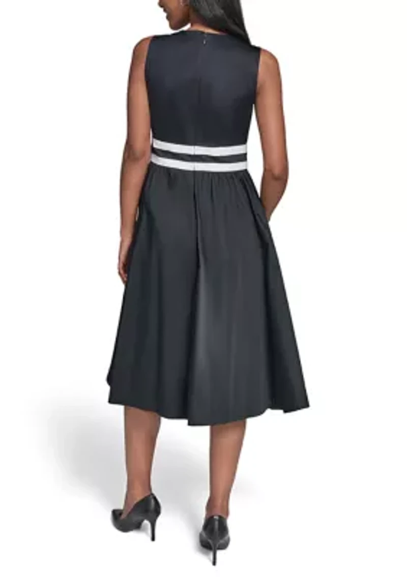 Women's Sleeveless Tipped Bow Dress