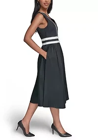 Women's Sleeveless Tipped Bow Dress