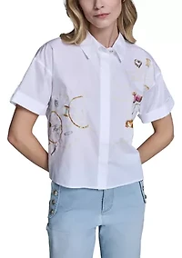 Women's Short Sleeve Printed Shirt